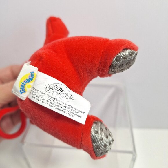 Plush Red Teletubby Po Teletubbies Backpack Clip Keychain 1998 Rubber Face - Picture 4 of 12